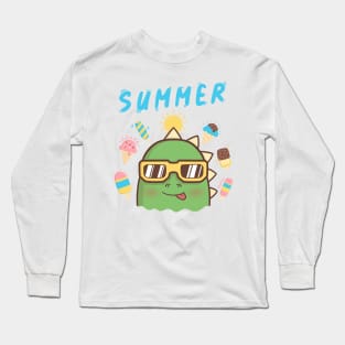 SUMMER DINO NEEDS ICE CREAM Long Sleeve T-Shirt